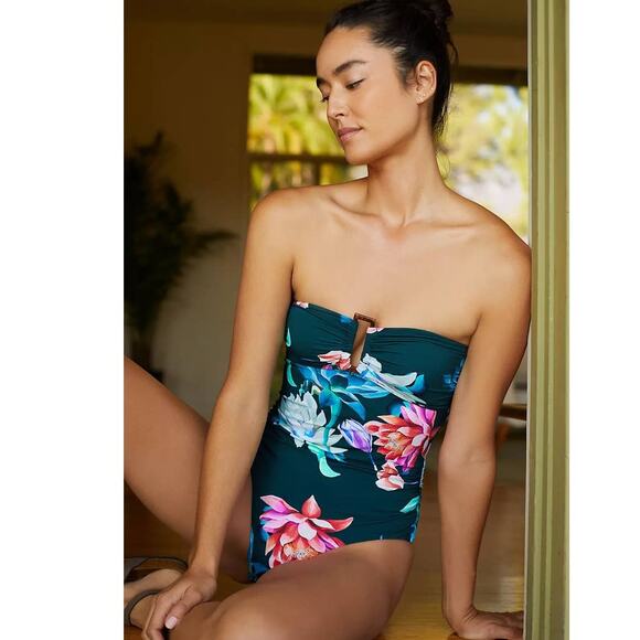 Anthropologie Other - New Anthropologie Maeve Keyhole One-Piece Swimsuit $128 X-SMALL Floral
